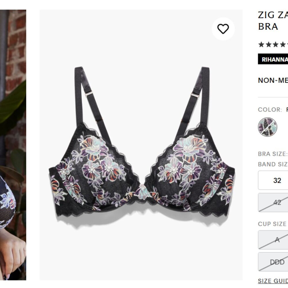 NWOT Zig Zag Zen Unlined Lace Plunge Bra (matching panties listed separately)